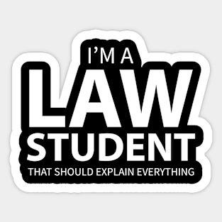 I'm A Law Student Sticker